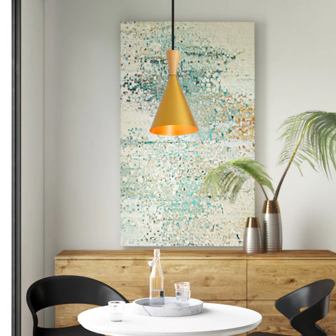 Black Wood Adjustable Height Pendant Wall Light