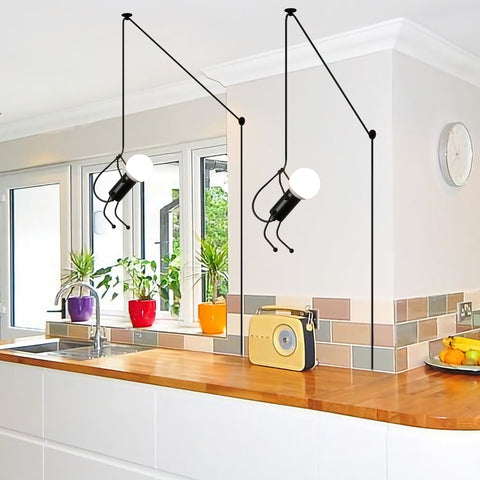 Modern Rustic Stairs Plug in Pendant Wall Light