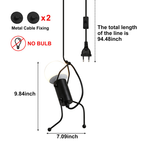 Modern Rustic Stairs Plug in Pendant Wall Light