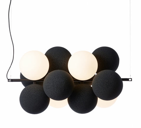 Elegant Modern Chandelier with Flannel Ball and Opal Glass Light