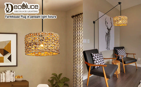 Modern Rattan Bamboo Pendant Light