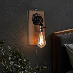 Modern Vintage Steampunk Plug in Cord LED Wall Lamp