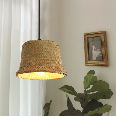 Rattan Woven Pendant Lighting Bamboo Ceiling Light Lamp