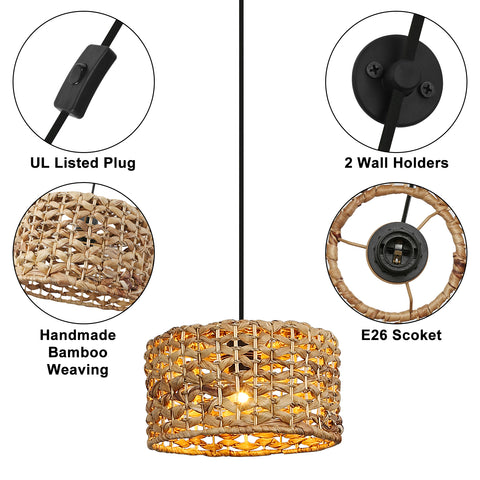 Modern Rattan Bamboo Pendant Light