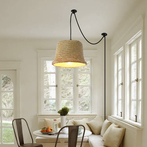 Rattan Woven Pendant Lighting Bamboo Ceiling Light Lamp