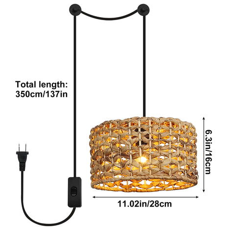 Modern Rattan Bamboo Pendant Light