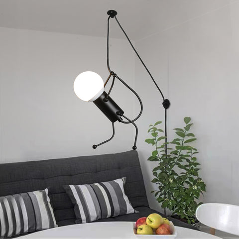 Modern Rustic Stairs Plug in Pendant Wall Light