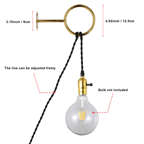 Industrial Gold Rustic Round Ring Pendant Light
