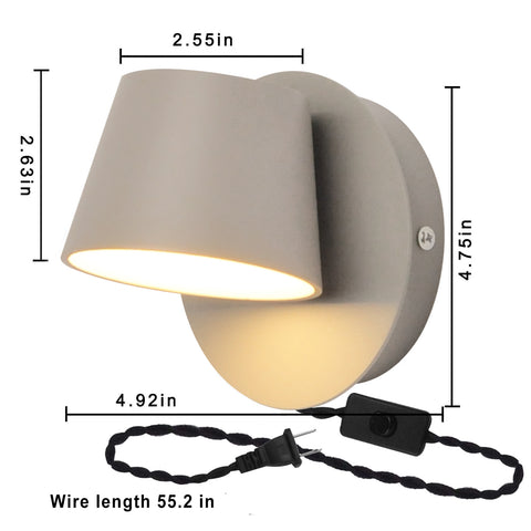 LED Reading Wall Lamp with Switch - Rotating Adjustable