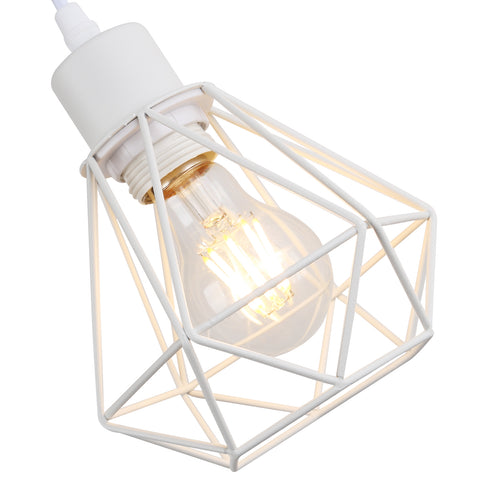Modern Plug in Wire Wood Cage Wall Lamp Industrial Rustic Lift Pipe