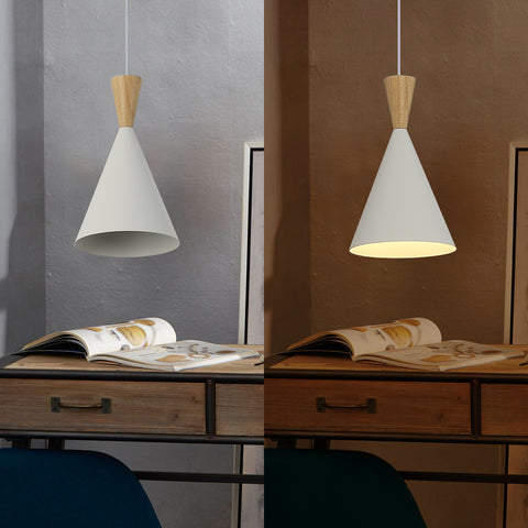 Black Wood Adjustable Height Pendant Wall Light
