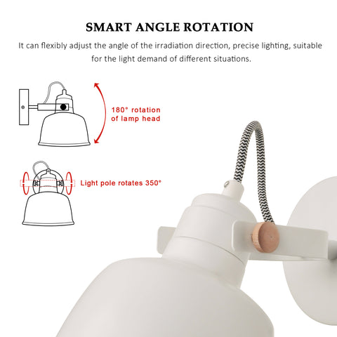 Indoor Reading Night Light Fixture Adjustable Spotlight