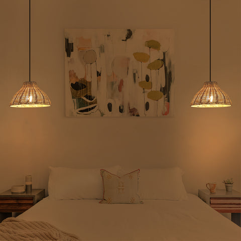 Handmade Rattan Pendant Lights with Switch