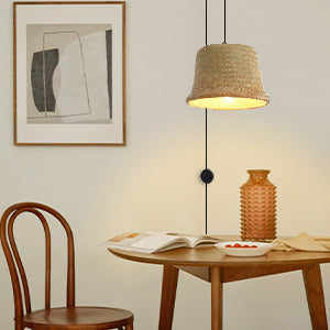 Rattan Woven Pendant Lighting Bamboo Ceiling Light Lamp