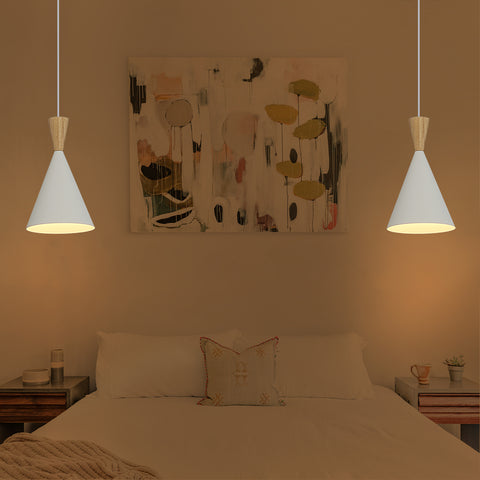 Black Wood Adjustable Height Pendant Wall Light