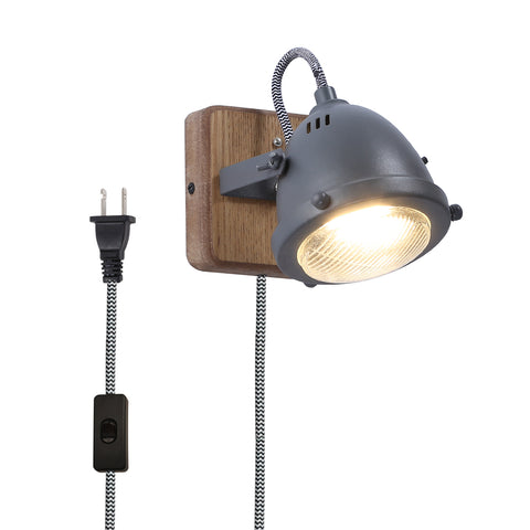 Rotatable LED Indoor Wall Lamp with Wood Base