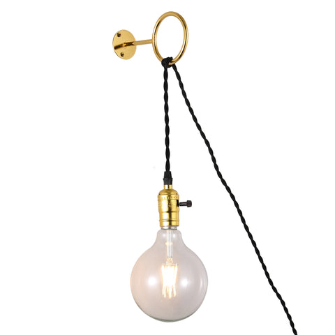 Industrial Gold Rustic Round Ring Pendant Light