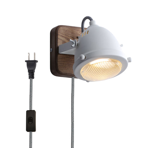 Rotatable LED Indoor Wall Lamp with Wood Base