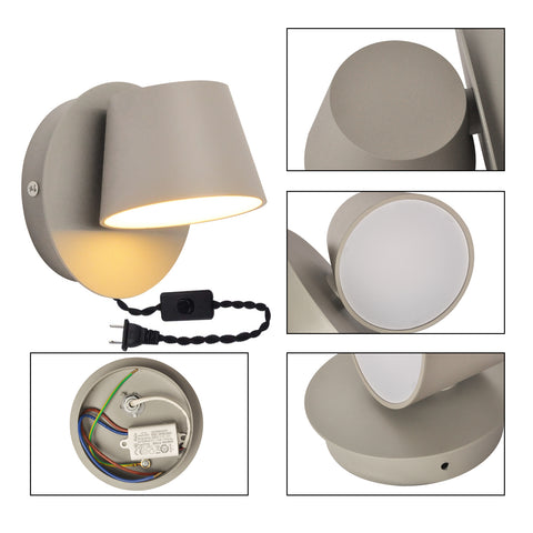 LED Reading Wall Lamp with Switch - Rotating Adjustable