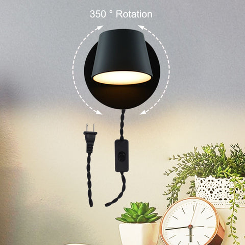 LED Reading Wall Lamp with Switch - Rotating Adjustable