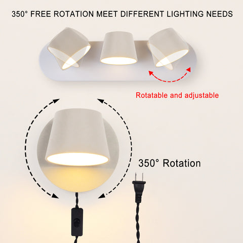 LED Reading Wall Lamp with Switch - Rotating Adjustable