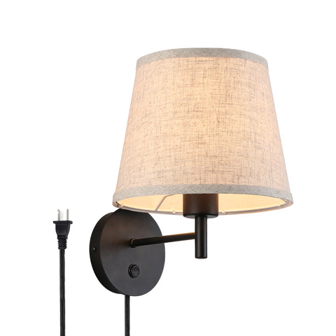 LED Bedside Wall Lamp - Flaxen Lampshade