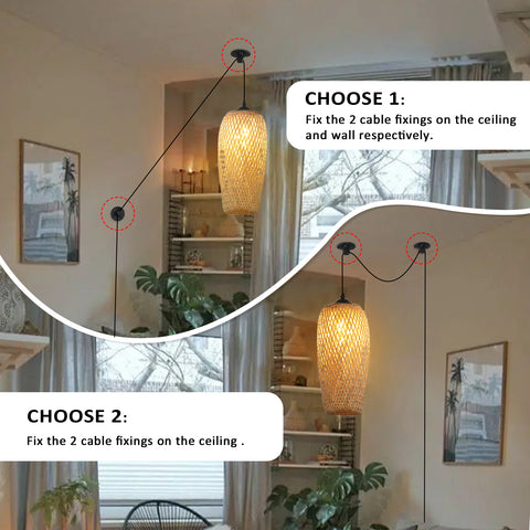 Rustic Woven Bird Nest Rattan Shade Chandelier