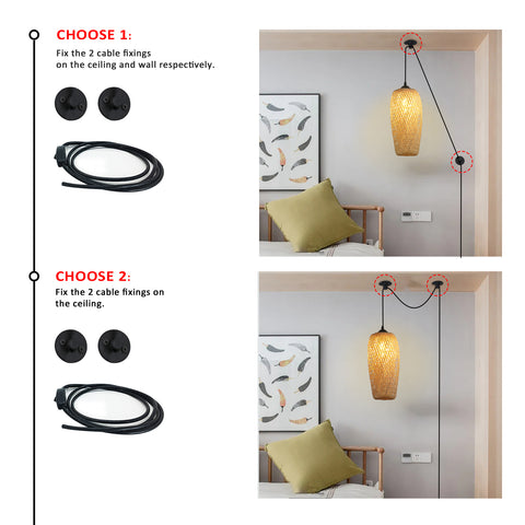 Rustic Woven Bird Nest Rattan Shade Chandelier